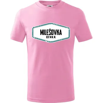 Chlapecké tričko Hora Milešovka - Tričko dětské bavlněné - 146 cm/10 let ( Růžová )