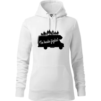 Dámská mikina To bude jízda - alkovna - Mikina dámská Cape s kapucí - M ( Bílá )