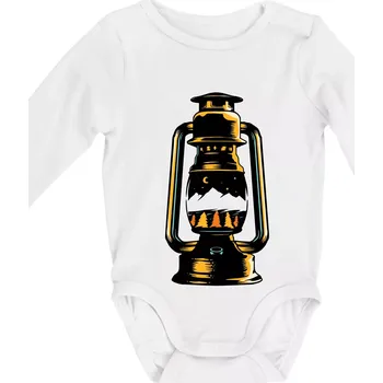 Petrolejka s horami - Body kojenecké s dlouhým rukávem - Dlouhý r. do 3 měs ( Bílá )