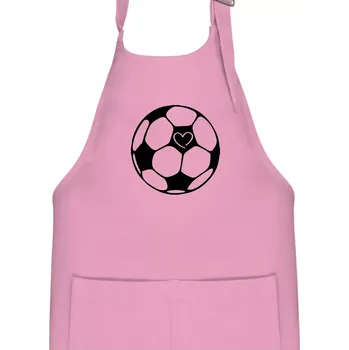 Kuchyňská zástěra I love fotbal míč - Dětská zástěra na vaření - Univerzální velikost ( Růžová )