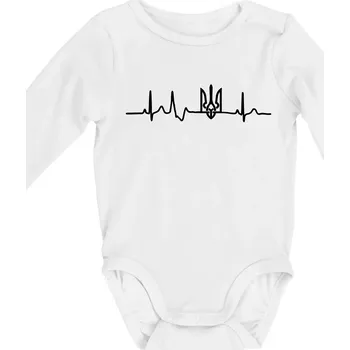 Ekg Ukrajina trojzubec - Body kojenecké s dlouhým rukávem - Dlouhý r. 3-6 měs ( Bílá )