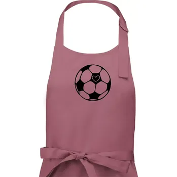 Kuchyňská zástěra I love fotbal míč - Dámská zástěra na vaření - Univerzální velikost ( Starorůžová )