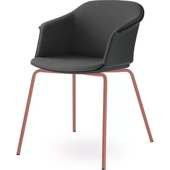 Jednací židle Konferenční křeslo Wave 032-N13 (4-nohá kostra cihlově červená PANTONE 17-1532 TCX, plastový korpus