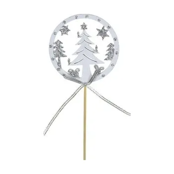 Vánoce Zápich stromek s glitrem 8x8/30 cm