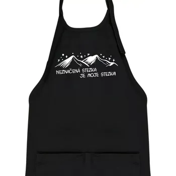 Kuchyňská zástěra Neznačená stezka je moje stezka - Dětská zástěra na vaření - Univerzální velikost ( Černá )