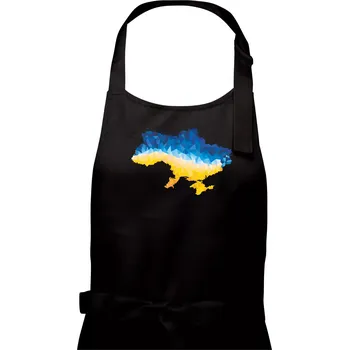 Kuchyňská zástěra Mapa Ukrajiny polygony - Dámská zástěra na vaření - Univerzální velikost ( Černá )