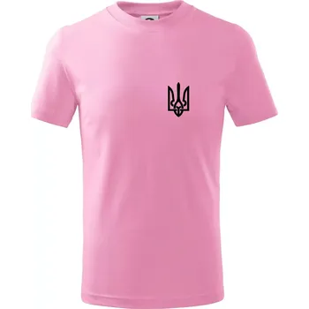 Ukrajina trojzubec prso - Tričko dětské bavlněné - 158 cm/12 let ( Růžová )