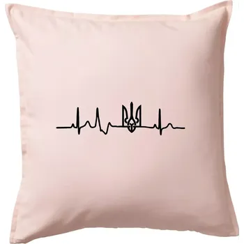 Polštář Ekg Ukrajina trojzubec - Polštář 50x50 - 50x50 - Pouze potah ( Světle růžová )