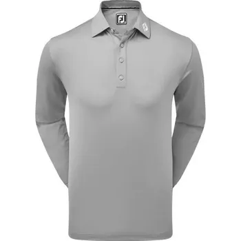 Pánské tričko FootJoy Thermocool Self pánské polo s dlouhým rukávem, šedé pánské, L