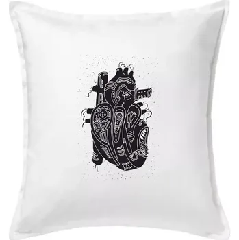 Polštář Steampunk lidské srdce - Polštář 50x50 - 50x50 - Pouze potah ( Bílá )