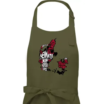 Kuchyňská zástěra Mapy - názvy měst - Dánsko - Dámská zástěra na vaření - Univerzální velikost ( Khaki )