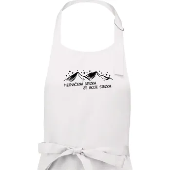 Kuchyňská zástěra Neznačená stezka je moje stezka - Pánská zástěra na vaření - Univerzální velikost ( Bílá )