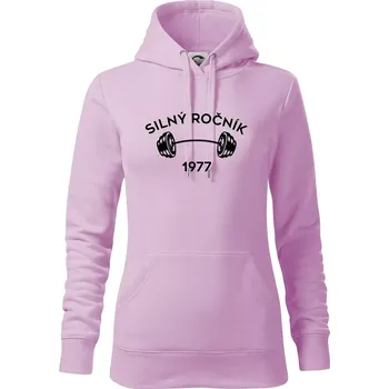 Dámská mikina Silný ročník - Letopočet 1977 - Mikina dámská Cape s kapucí - XS ( Orchid )