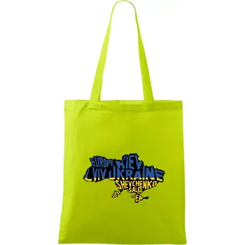 Ukrajina - jména měst - Evropa - Taška bavlněná - 42 x 38 cm ( Limetková )