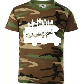 Chlapecké tričko To bude jízda - alkovna - Dětské maskáčové triko - 134 cm/8 let ( Hnědý maskáč )