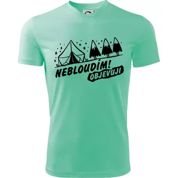 Chlapecké oblečení Nebloudím, objevuji - hory - Dětské triko sportovní (dresovina) - 146 cm/10 let ( Mátová )