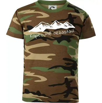 Chlapecké oblečení Kopec mě nezastaví - hory - Dětské maskáčové triko - 134 cm/8 let ( Hnědý maskáč )