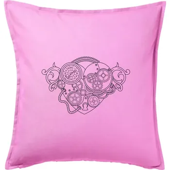 Polštář Steampunk srdce kreslené - Polštář 50x50 - 50x50 - Pouze potah ( Růžová )
