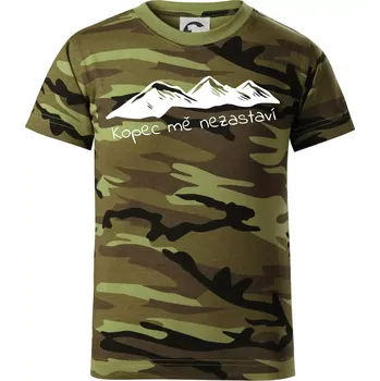 Chlapecké oblečení Kopec mě nezastaví - hory - Dětské maskáčové triko - 122 cm/6 let ( Zelený maskáč )