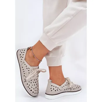 Dámské polobotky Dámské polobotky LR51-610 Světle béžová s ecru - S.Barski světle béžová 39