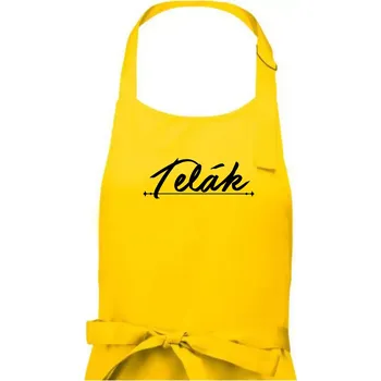 Kuchyňská zástěra Staročeština - Telák - hlupák, lenoch - Pánská zástěra na vaření - Univerzální velikost ( Žlutá )