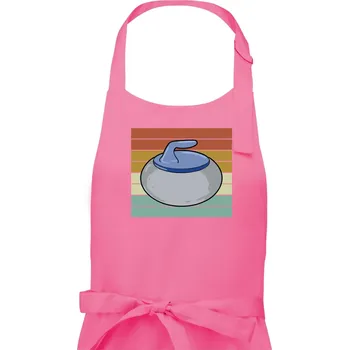 Kuchyňská zástěra Curling vintage - Pánská zástěra na vaření - Univerzální velikost ( Růžová )