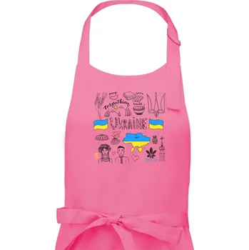 Kuchyňská zástěra Ukrajina folklor - kreslené obrázky - Pánská zástěra na vaření - Univerzální velikost ( Růžová )