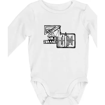 Moje zbraně - Geometrie - matematika - Body kojenecké s dlouhým rukávem - Dlouhý r. 6-12 měs ( Bílá )