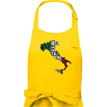 Kuchyňská zástěra Mapy - názvy měst - Italie - Pánská zástěra na vaření - Univerzální velikost ( Žlutá )