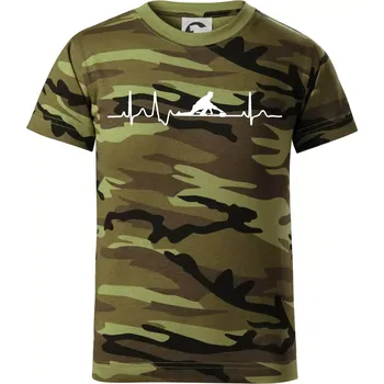 Chlapecké oblečení EKG curling - Dětské maskáčové triko - 122 cm/6 let ( Zelený maskáč )