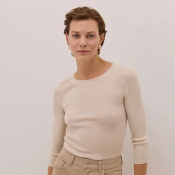 Dámský kabát Reserved - Denimová trucker bunda s kapucí - krémová - 461GX-01X - 461GX-01X-S