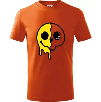 Yin & Yang lebka smajlík - Tričko dětské bavlněné - 134 cm/8 let ( Oranžová )