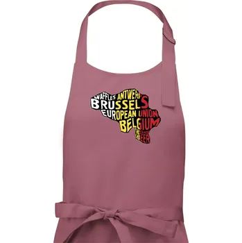 Kuchyňská zástěra Mapy - názvy měst - Belgie - Pánská zástěra na vaření - Univerzální velikost ( Starorůžová )