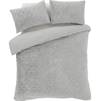 Povlečení Šedé povlečení na dvoulůžko/prodloužené z mikroplyše 230x220 cm Cosy Diamond – Catherine Lansfield ID_1801065