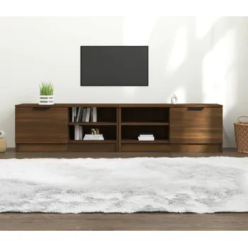 Obývací stěna vidaXL TV skříňky 2 ks 80x35x36,5 cm kompozitní dřevo [811473] Barva: hnědý dub