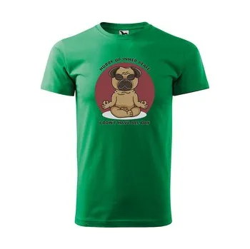 Pánská móda Tričko s potiskem Hurry up inner peace: zelené 3XL