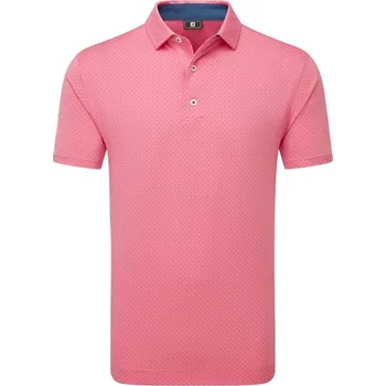 FootJoy Stretch Lisle Dot Print pánské polo, růžovo/tmavě modrý pánské, XXL