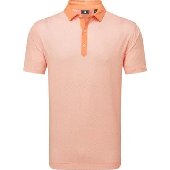 FootJoy Checker Print Lisle pánské polo, oranžové pánské, L
