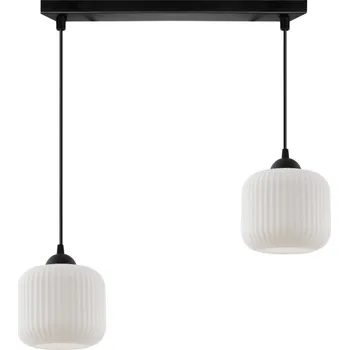 Závěsné svítidlo Riffle, 2x bílé skleněné stínítko, b