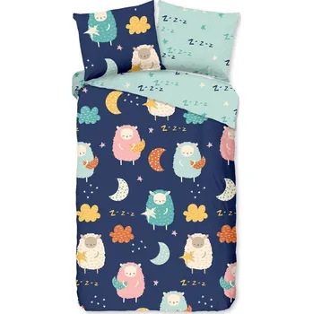 Povlečení Modré bavlněné dětské povlečení na jednolůžko/prodloužené 140x220 cm Sheep – Good Morning ID_1808438