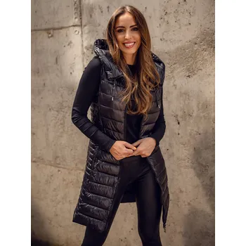 Černá dámská dlouhá prošívaná vesta Bolf 16M9113A - XL