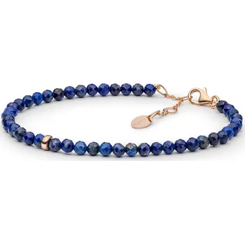 Náramek ANNA PERLY Atraktivní náramek z broušených kuliček lapis lazuli s pozlaceným korálkem