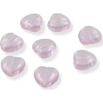 Korálek Korálky srdíčka růžová – 15 ks