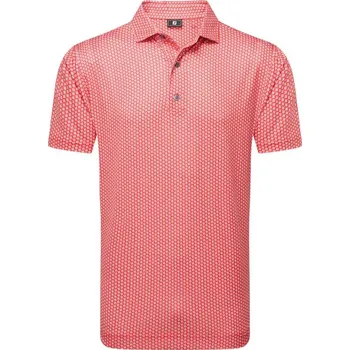 FootJoy Houndstooth Geo Lisle pánské polo, hibiscus pánské, XXL