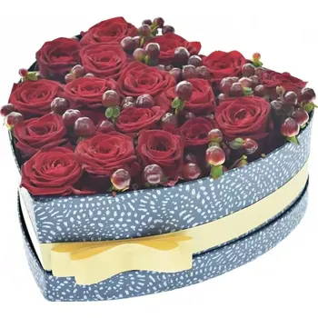 Dárková krabička Krabička květin MIABELLA modrá 24x10cm