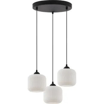 Závěsné svítidlo Riffle, 3x bílé skleněné stínítko, b, o