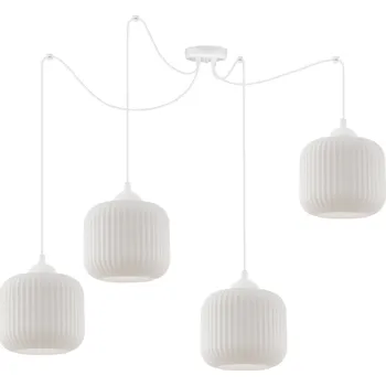 Závěsné svítidlo Riffle Spider, 4x bílé skleněné stínítko, w