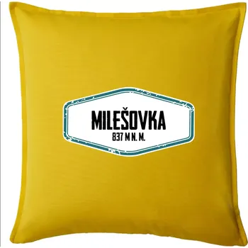 Polštář Hora Milešovka - Polštář 50x50 - 50x50 - Pouze potah ( Žlutá )