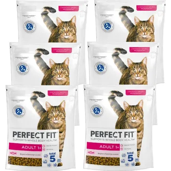 Krmivo pro kočku PERFECT FIT (Adult 1+) 6x750g Suché krmivo bohaté na lososa pro dospělé kočky