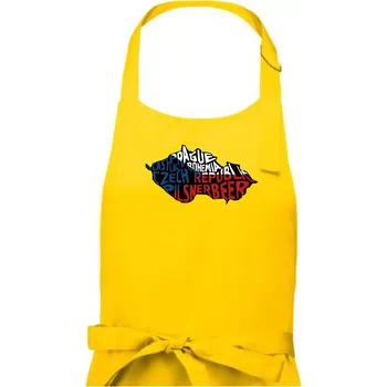 Kuchyňská zástěra Mapy - názvy měst - Česko - Pánská zástěra na vaření - Univerzální velikost ( Žlutá )